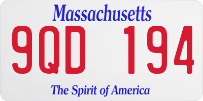 MA license plate 9QD194