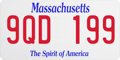 MA license plate 9QD199