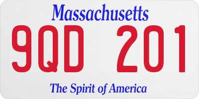 MA license plate 9QD201