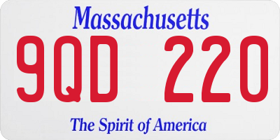 MA license plate 9QD220