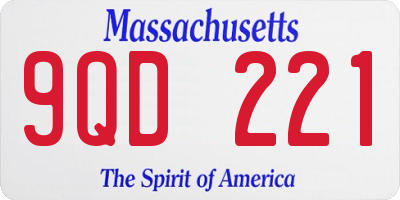 MA license plate 9QD221