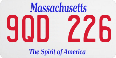 MA license plate 9QD226