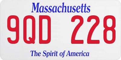 MA license plate 9QD228