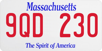 MA license plate 9QD230
