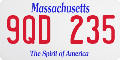 MA license plate 9QD235