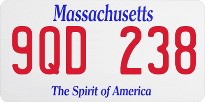 MA license plate 9QD238