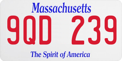 MA license plate 9QD239