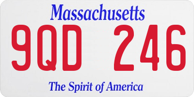MA license plate 9QD246