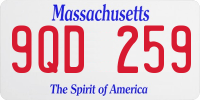 MA license plate 9QD259