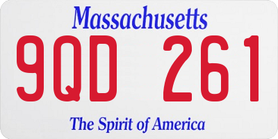 MA license plate 9QD261