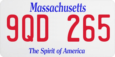 MA license plate 9QD265