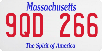 MA license plate 9QD266