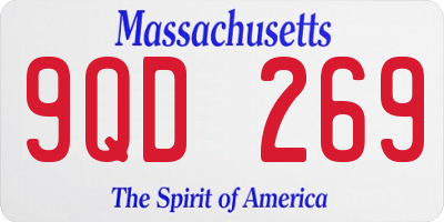 MA license plate 9QD269