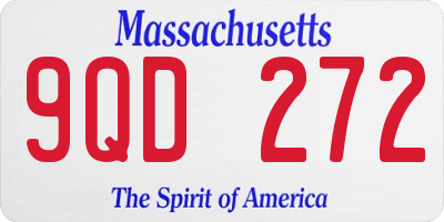 MA license plate 9QD272