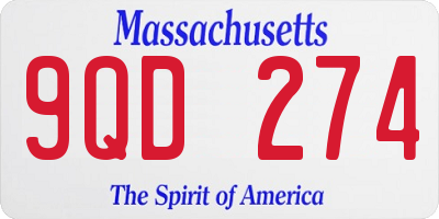 MA license plate 9QD274