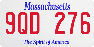MA license plate 9QD276