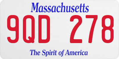 MA license plate 9QD278