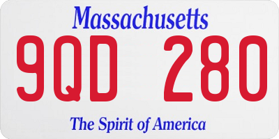MA license plate 9QD280