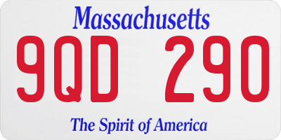 MA license plate 9QD290