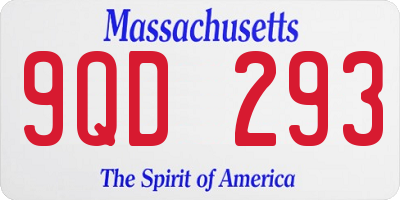 MA license plate 9QD293