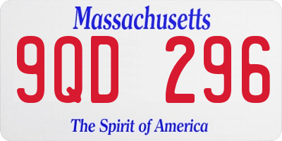 MA license plate 9QD296