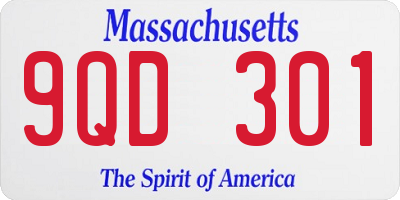 MA license plate 9QD301