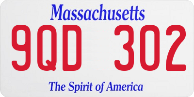 MA license plate 9QD302
