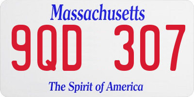 MA license plate 9QD307