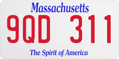 MA license plate 9QD311