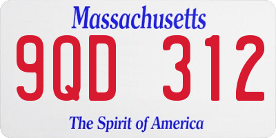 MA license plate 9QD312