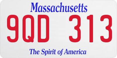 MA license plate 9QD313