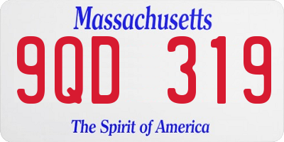 MA license plate 9QD319