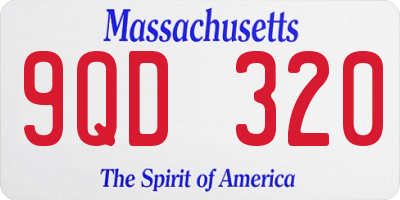 MA license plate 9QD320