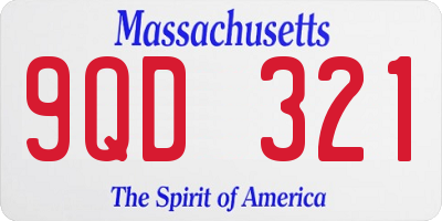 MA license plate 9QD321