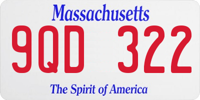 MA license plate 9QD322