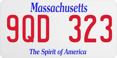 MA license plate 9QD323