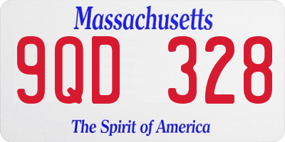 MA license plate 9QD328