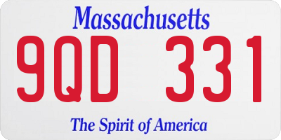 MA license plate 9QD331