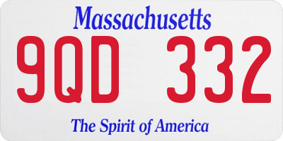 MA license plate 9QD332