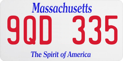 MA license plate 9QD335