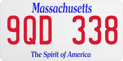 MA license plate 9QD338