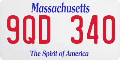 MA license plate 9QD340