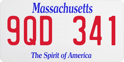 MA license plate 9QD341