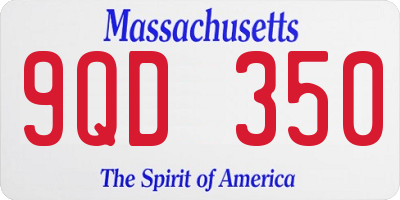 MA license plate 9QD350
