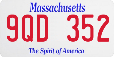 MA license plate 9QD352