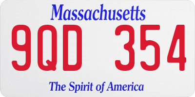 MA license plate 9QD354