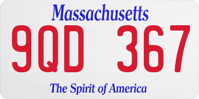 MA license plate 9QD367