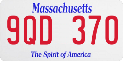 MA license plate 9QD370