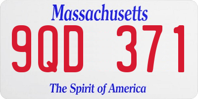 MA license plate 9QD371