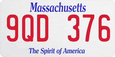 MA license plate 9QD376